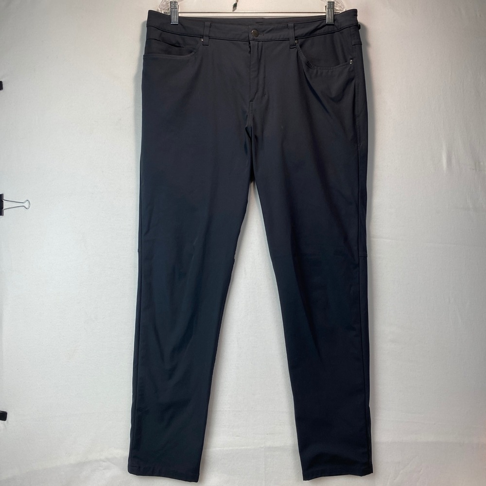 Lululemon Commission Slim-Fit Warpstreme Pant Mens 36 Obsidian Grey ABC Trousers